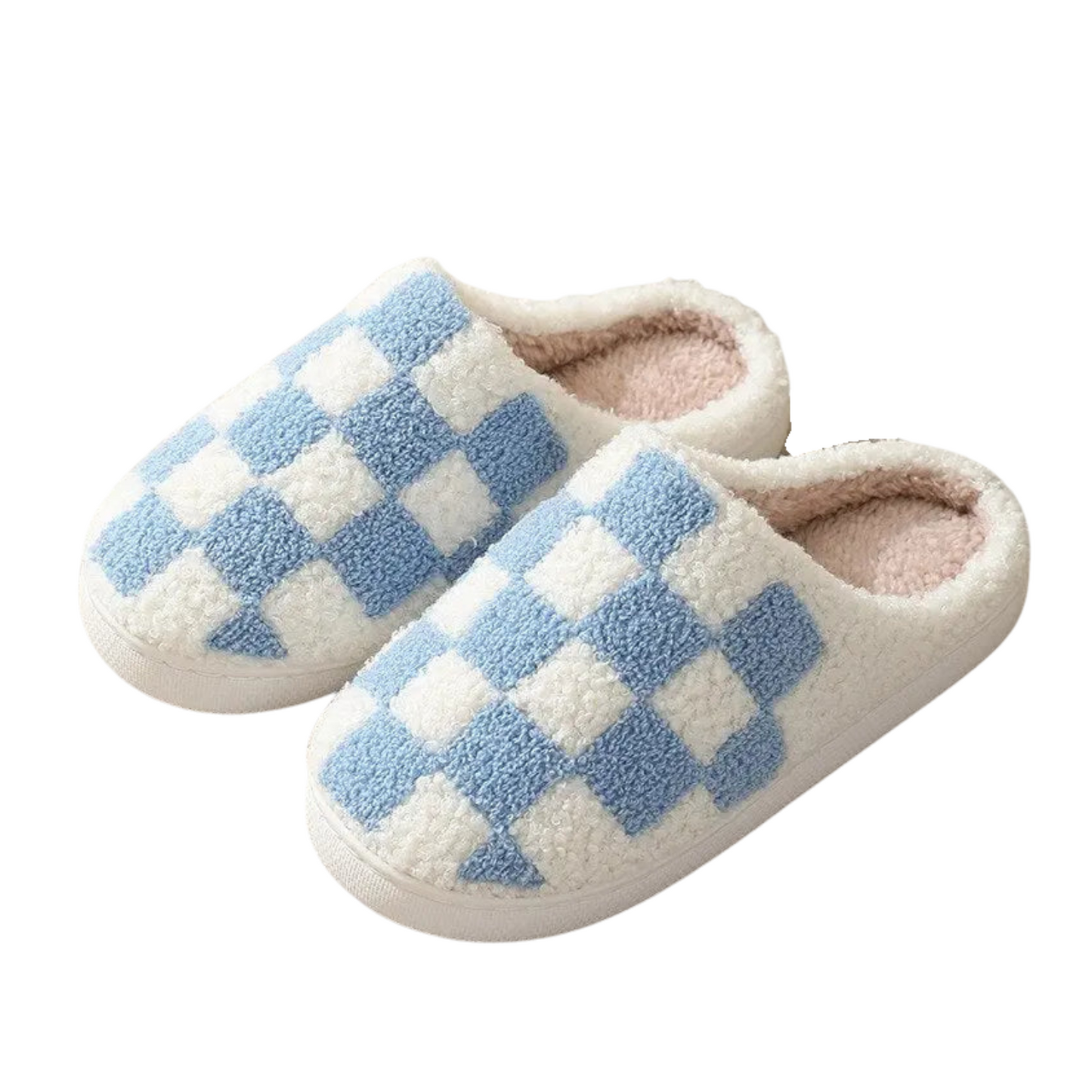 Blue Checker Slippers