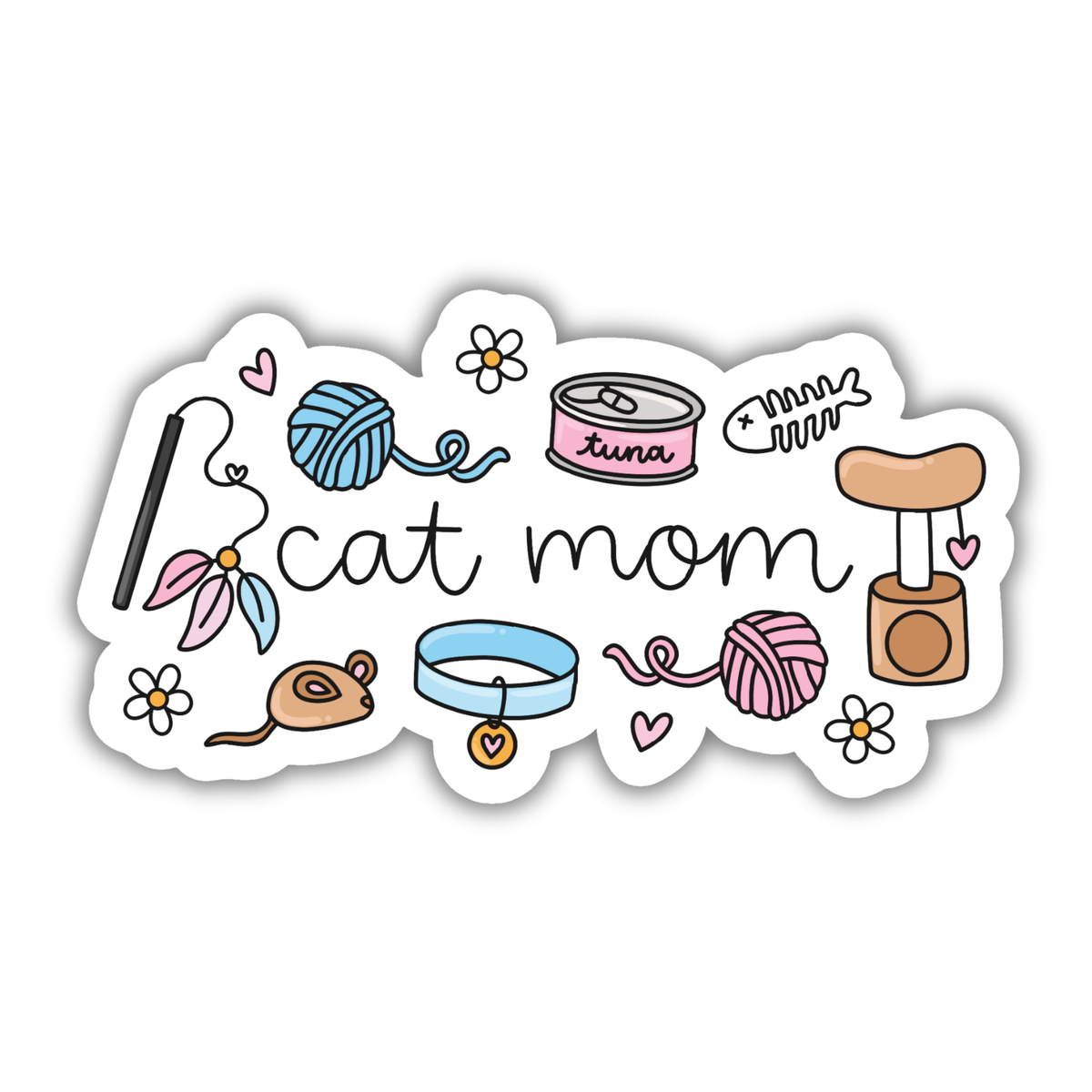 Cat Mom Weatherproof Sticker
