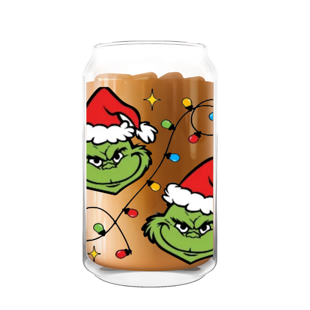 Grinchy Lights Glass Can