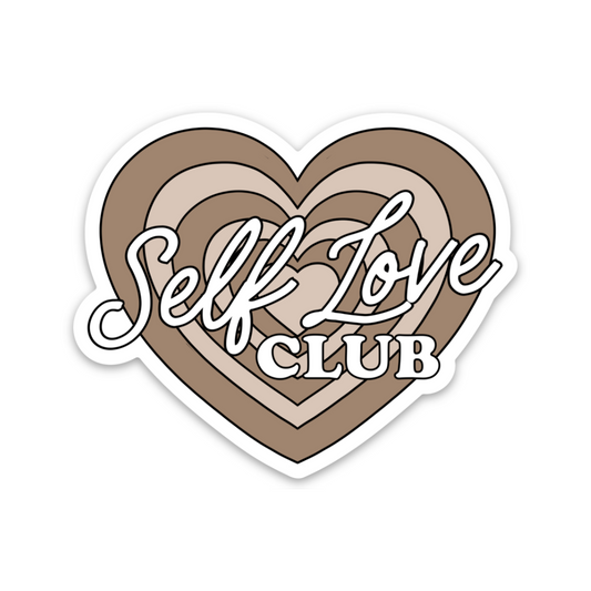 Self Care Brown Heart | Weatherproof Sticker