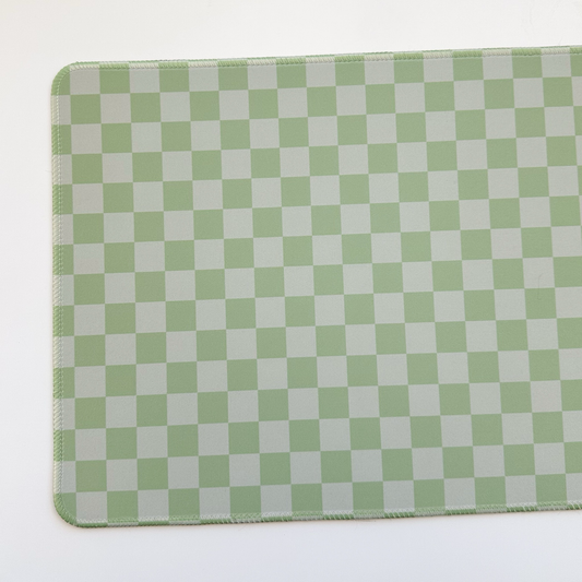Green Checker Desk Pad