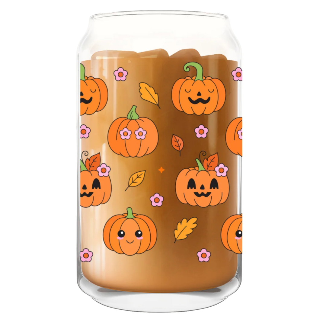 Pumpkin Cuties Glass Can