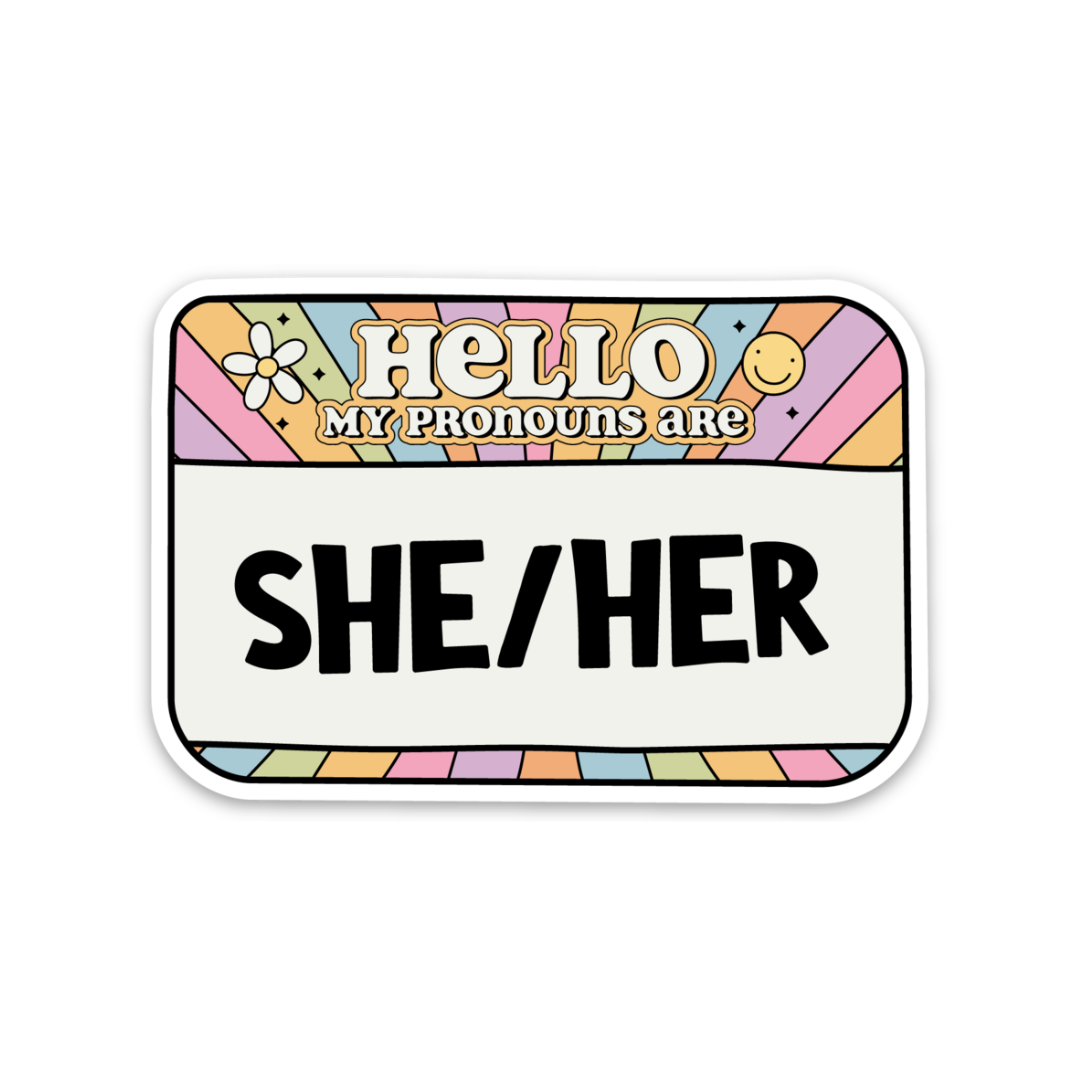 She/Her Pronoun | Weatherproof Sticker