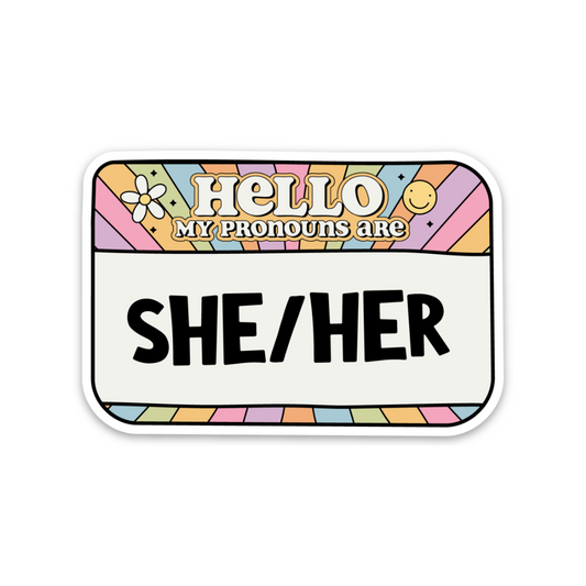 She/Her Pronoun | Weatherproof Sticker