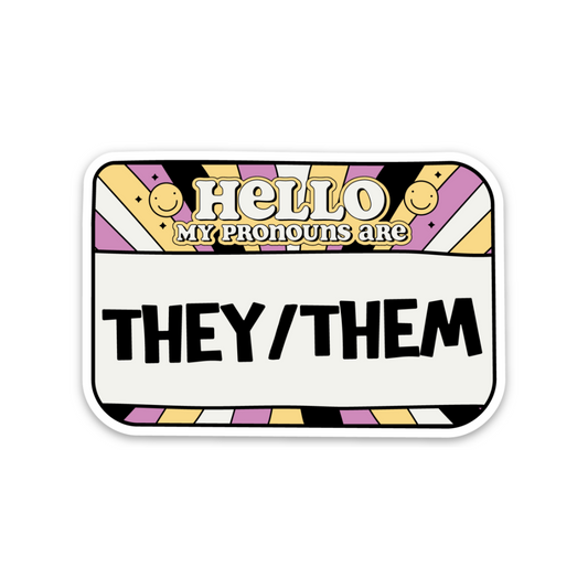 They/Them Pronoun | Weatherproof Sticker